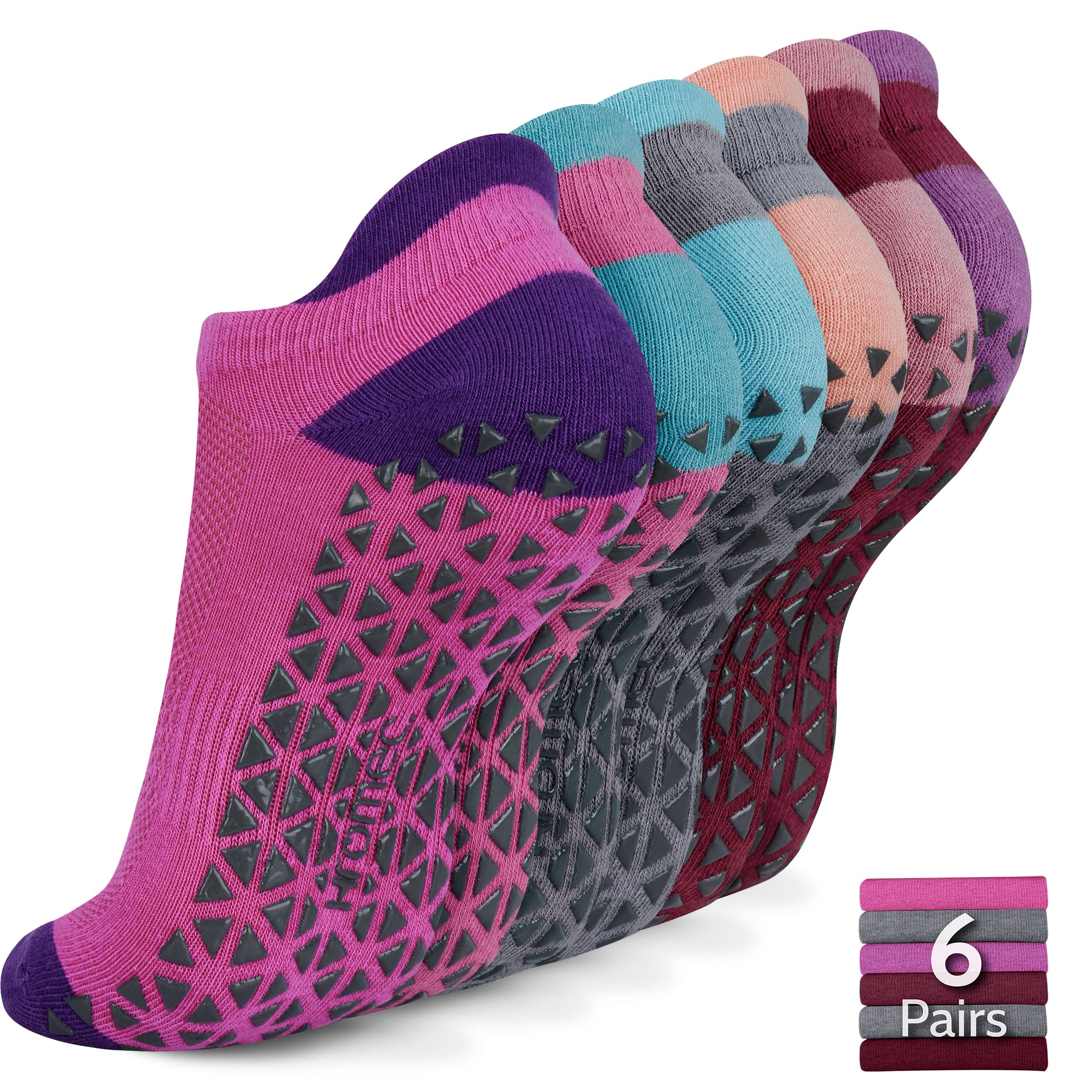 Pilates Socks Non Slip Grips for Yoga Barefoot Ballet Barre Hospital | Versatile Non-Slip Grippy Socks for Yoga, Pilates, Barre, Ballet, Gym, Hospital, Physiotherapy, Elderly, Pregnancy