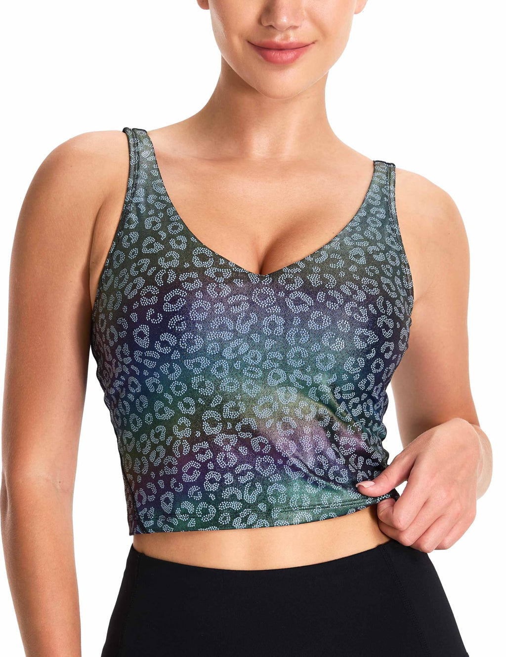 Womens' Sports Bra Longline Wirefree Padded with Medium Support