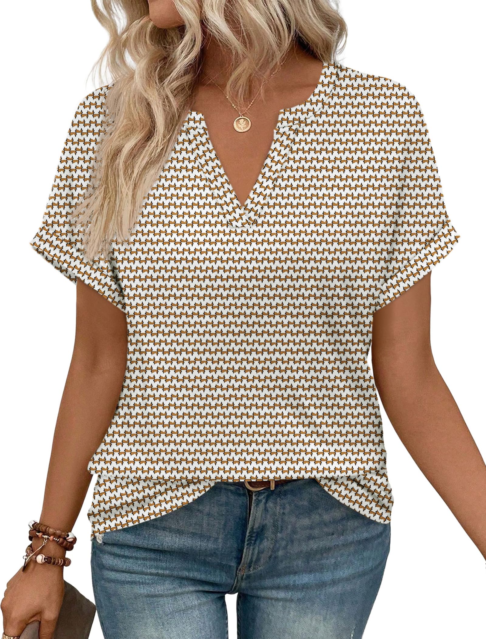 Womens Blouses Spring Tops Short Sleeve Shirts Dressy Casual Summer Vacation Fashion Clothing 2026