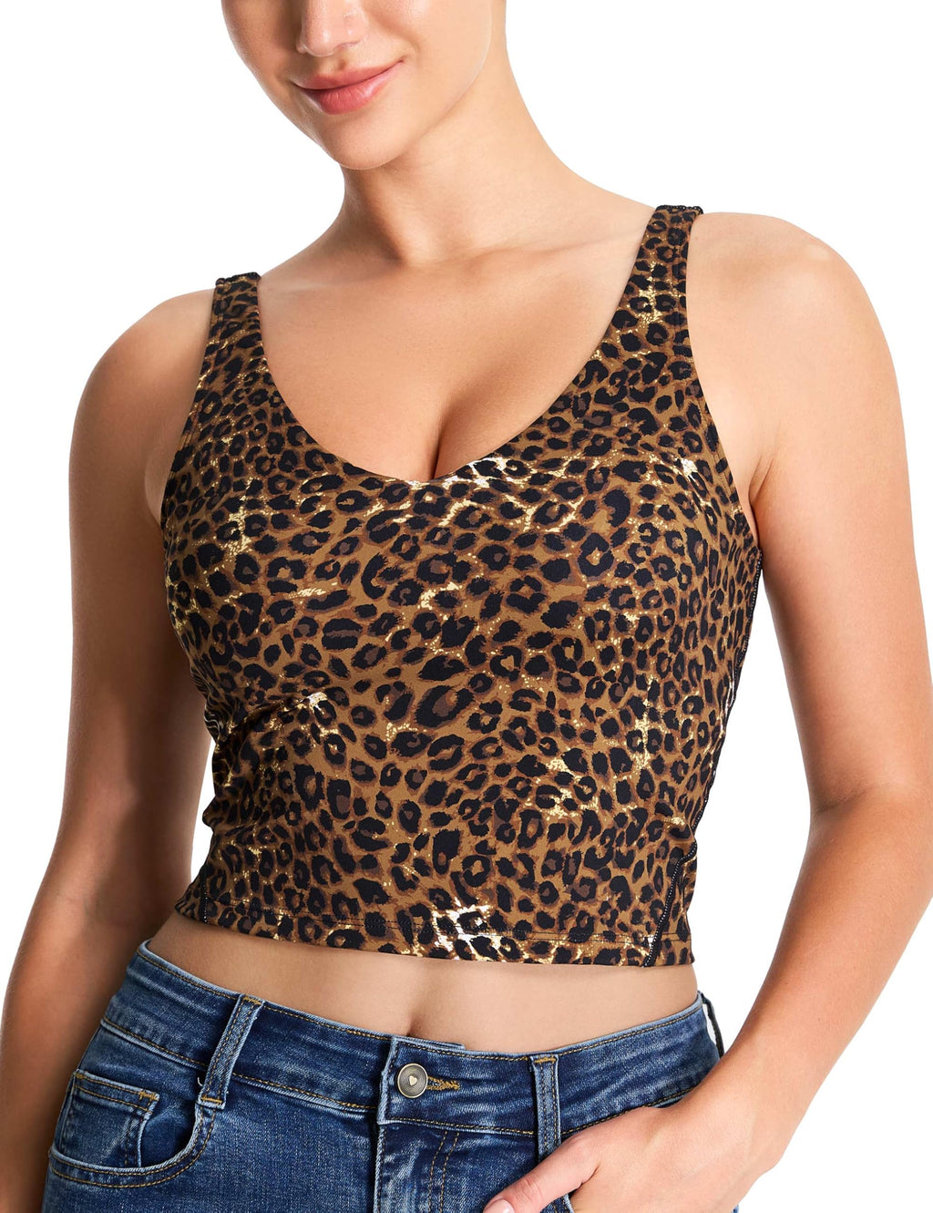 Womens' Sports Bra Longline Wirefree Padded with Medium Support